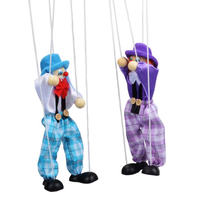 提线木偶恐怖手工傀儡娃娃玩具小人牵线拉线人玩偶小丑娃娃