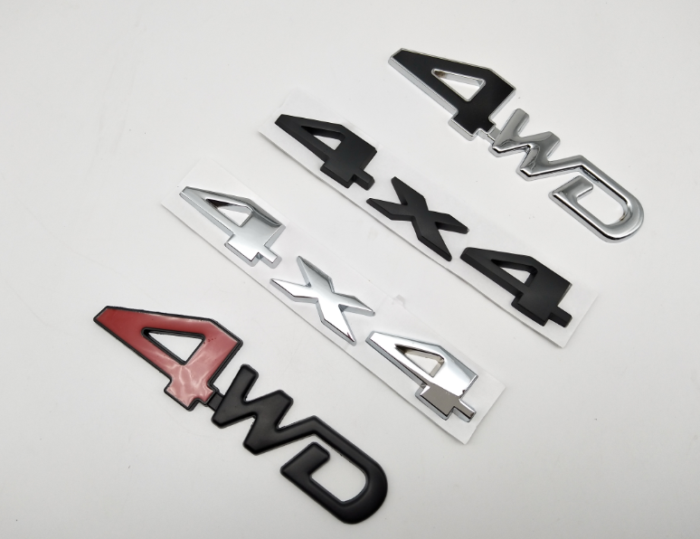 新款4x4 越野车四驱个性车贴车标 汽车改装 金属4wd字母 4驱标志