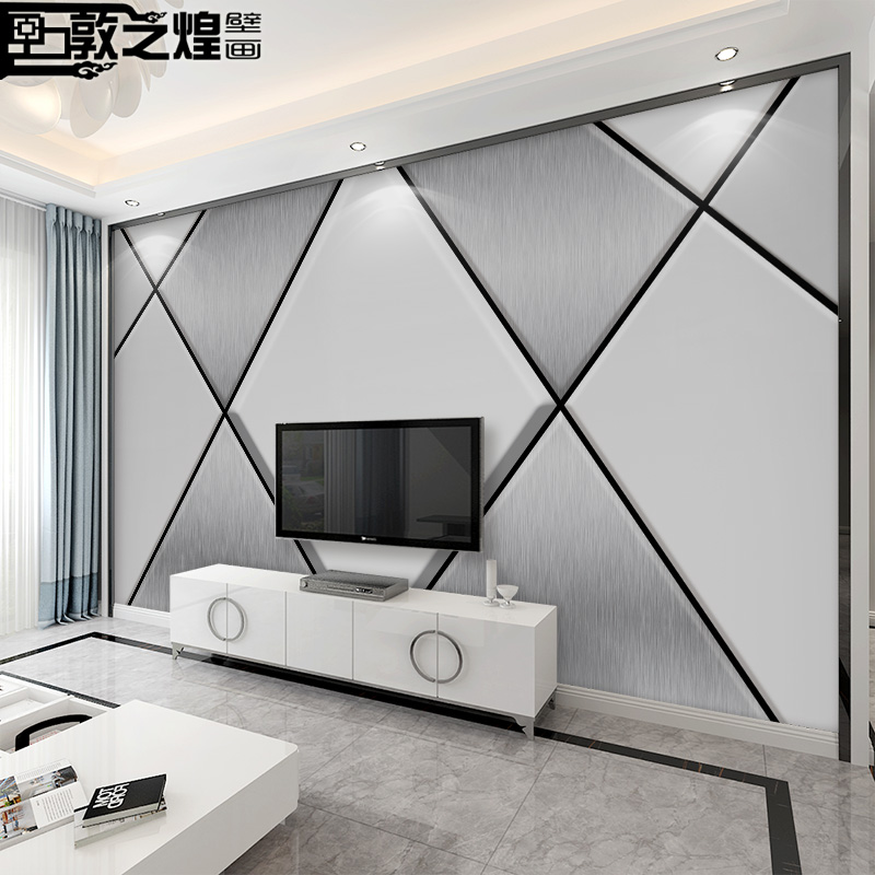 2020电视墙壁纸现代简约北欧风格小户型8d大气客厅墙壁布