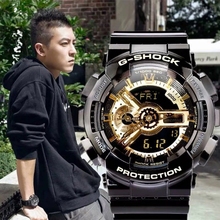 Мужские часы Casio Black Gshock Черный самурай GA110 Студенческая электронная водонепроницаемость