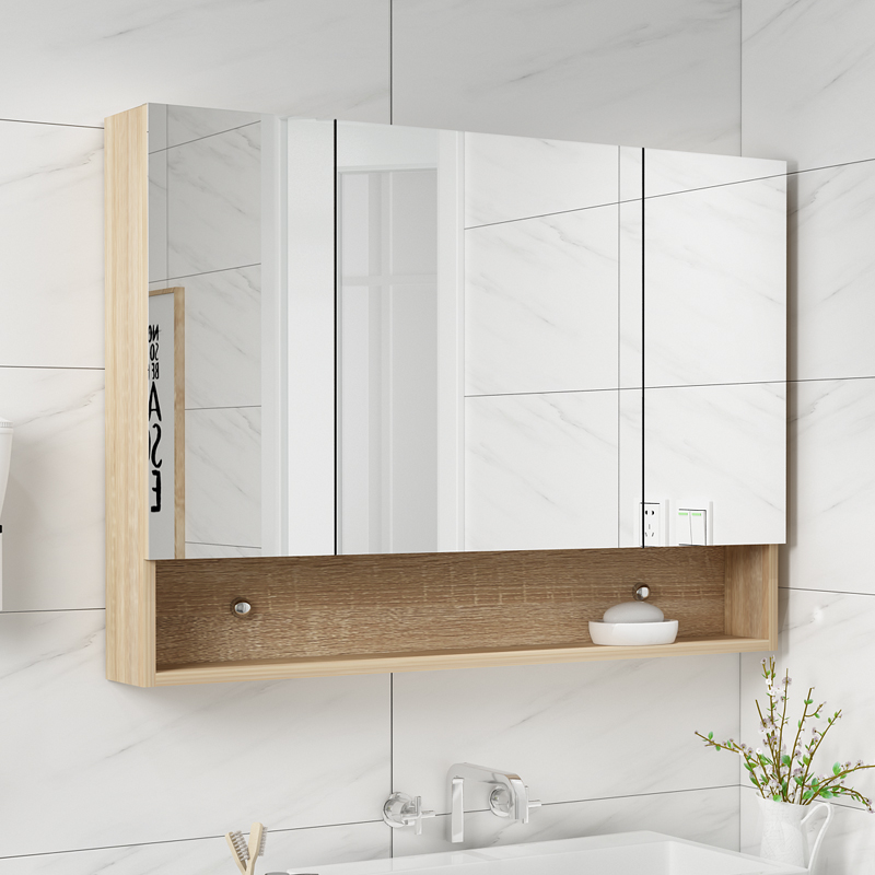 智能浴室镜柜镜箱挂墙式卫生间镜面柜厕所洗手间镜子带灯储物柜