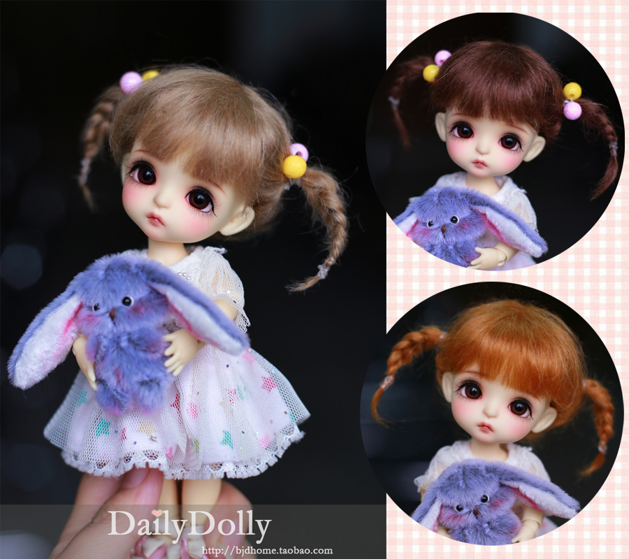 dailydolly【小麻花】bjd假发 真马海毛1/8 ob11 麻花辫双马尾