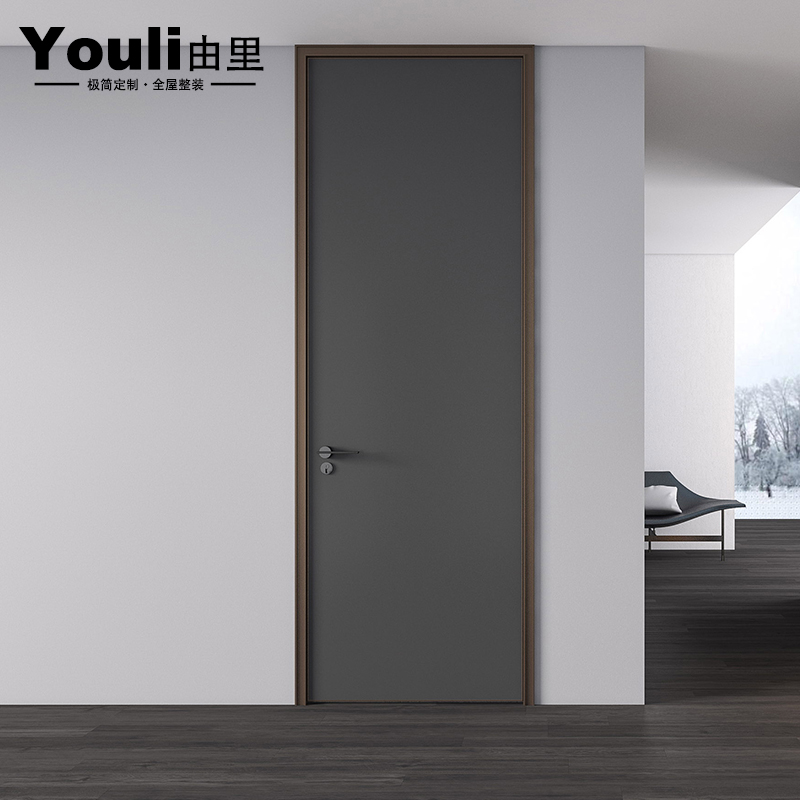 定制现代简约轻奢铝木门生态实木室内门窄边框卧室厨房家用套装门
