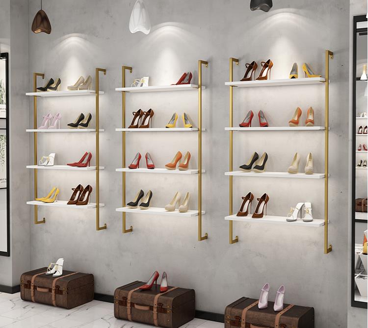 服装店背景墙装饰架鞋包架子墙上置物架鞋店上墙壁挂展示架鞋架