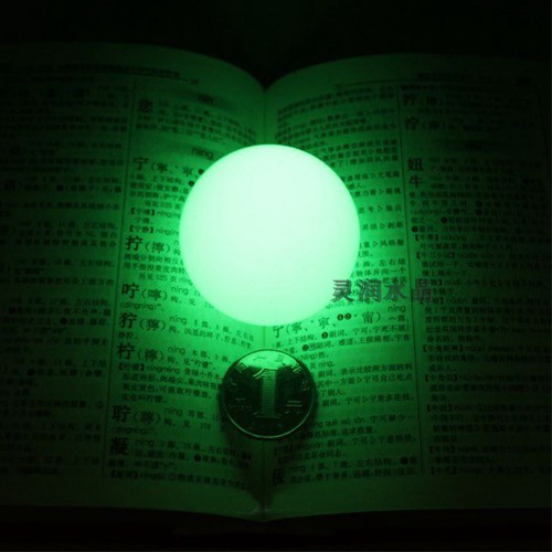 夜光石圆珠散珠夜明珠石带孔萤石头圆珠子发光荧石夜光珠