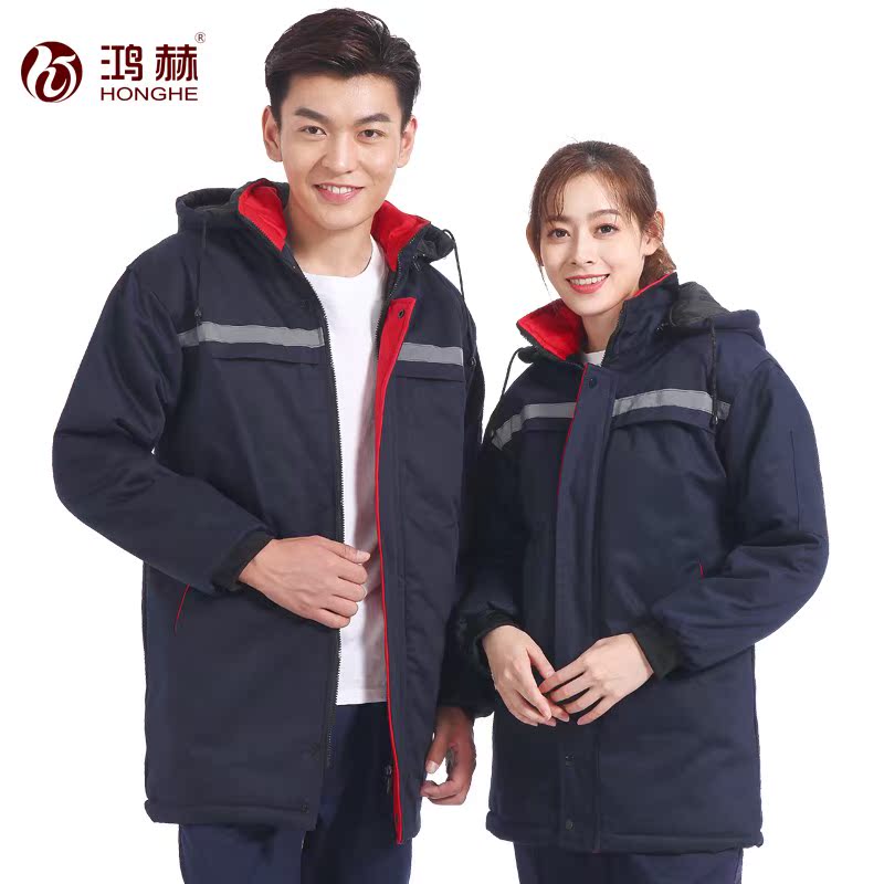 冬季工作服棉衣男士加厚工厂车间建筑工地耐磨长短款劳保棉袄