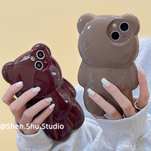 Смартфон Morandi Красный Медведь для iPhone 14promax Apple 13 Корпус 11 Новый 12 силиконовый чехол 14pro Женский 13 Promax