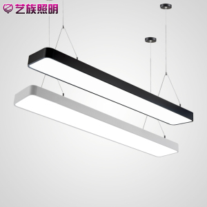 现代简约LED办公室吊灯长条铝材长方形商业灯饰商场工程超薄灯具吊灯