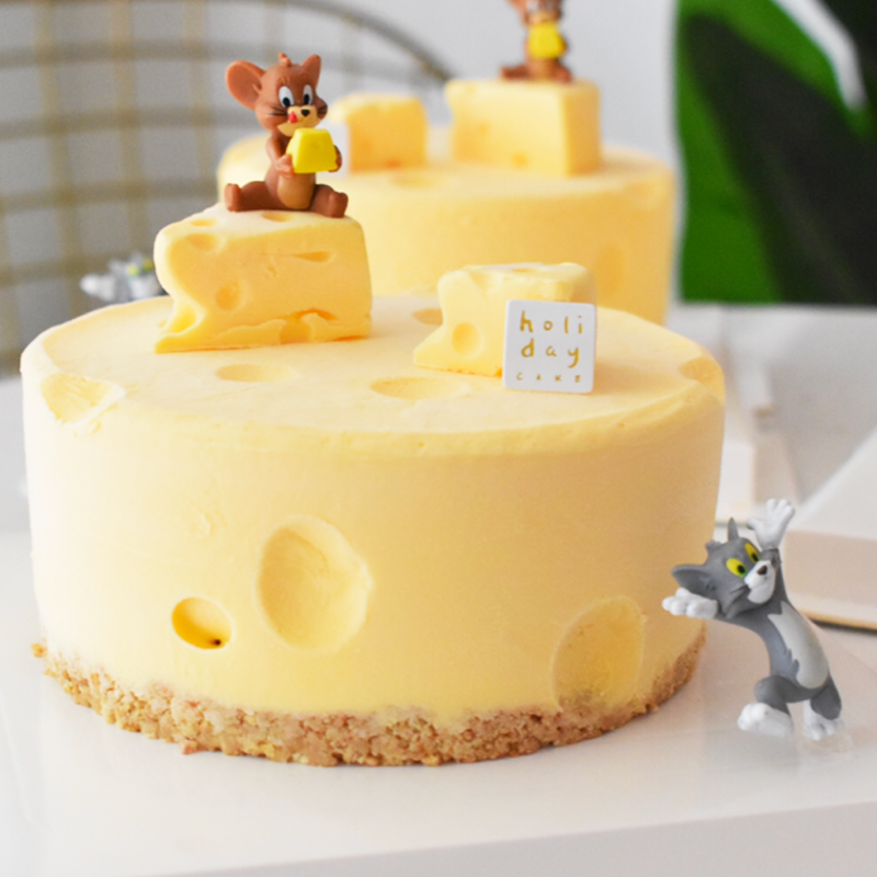 猫和老鼠蛋糕摆件奶酪模具芝士蛋糕模具杰瑞汤姆猫生日蛋糕装饰