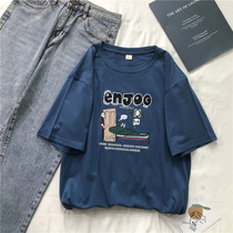 Pure cotton short-sleeved t-shirt female summer students loose wild tide 2020 new ins super fire Harajuku half-sleeved top T-shirt