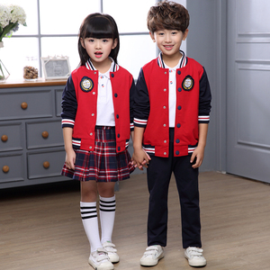 小学生校服春秋套装运动服幼儿园园服英伦学院风班服表演服棒球服小学生班服