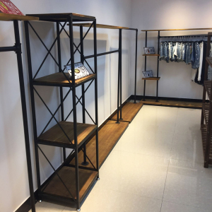 复古女装店服装展示架落地式实木组合多功能挂衣架陈列架男装货架实木货架