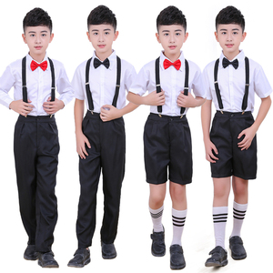 六一儿童表演服背带裤幼儿园演出服装花童合唱服男童毕业礼服套装儿童演出服