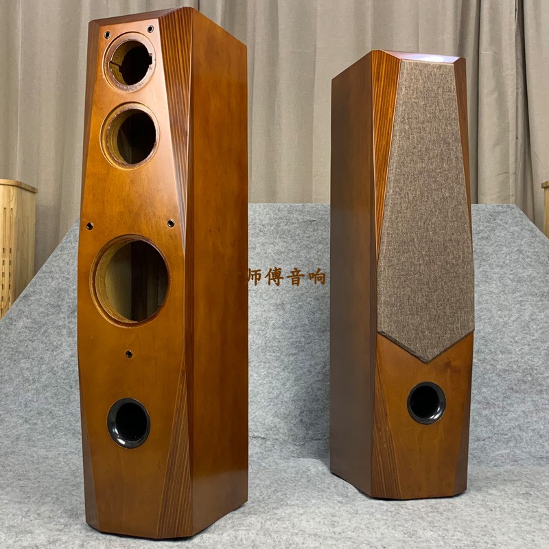 diy定制三分频实木落地斜角hifi音箱6.5寸8寸10寸12芬兰桦木夹板