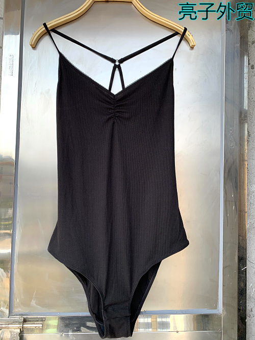 女吊带露背连体内衣 法国订单heattech 自发热温暖高弹面料160932