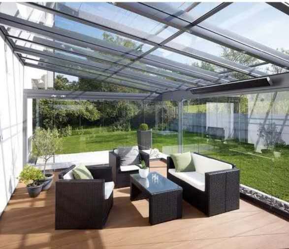 成都铝合金阳光房定制露台钢化玻璃遮阳顶棚花园户外门封阳台