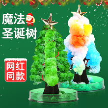 七彩圣诞树浇水开花结晶玩具