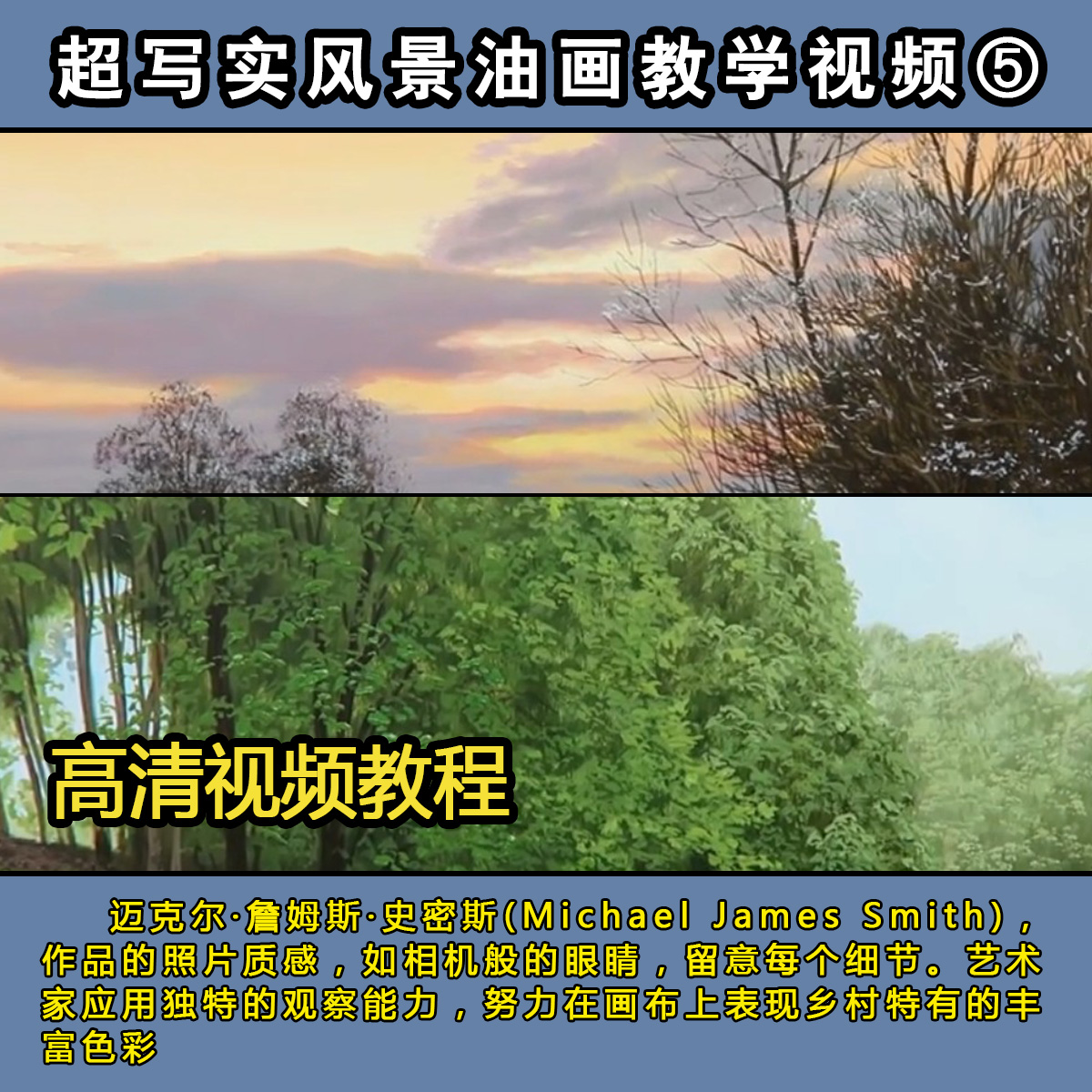 s017-高清迈克尔史密斯超写实风景油画视频教程油画学习素材