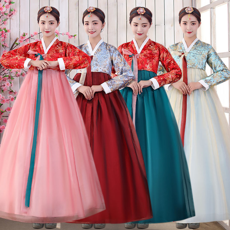 新款韩国传统宫廷韩服女装古装朝鲜服演出服装民族舞台舞蹈服饰
