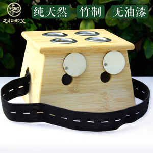 之和御艾加厚竹制四孔艾灸盒4孔艾灸器温灸器楠竹无油漆艾条器具艾灸盒