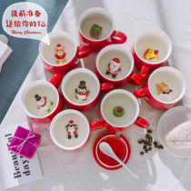 创意陶瓷圣诞马克杯动物水杯情侣咖啡杯牛奶早餐杯饮料杯子礼品杯