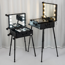 Профессиональный шкаф для макияжа со светом, многослойным зеркалом.