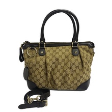 Сделайте 95 новых Gucci Gucci Gucci холст с кожей дамская сумочка пельмени сумки для покупок