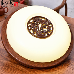 东方韵 新中式吸顶灯led圆形卧室灯实木简约走廊过道阳台灯具灯饰吸顶灯
