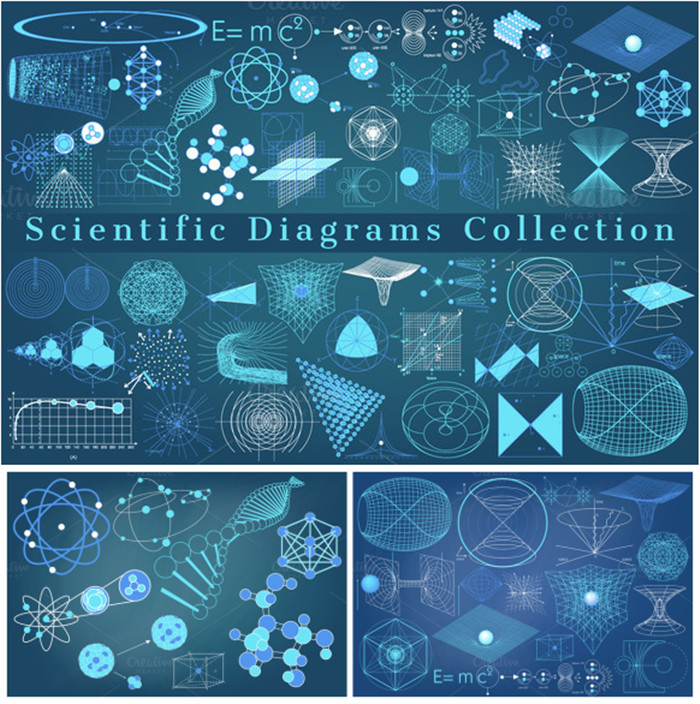 [600]ai矢量设计素材 科学图表生物化学物理几何分子公式图案