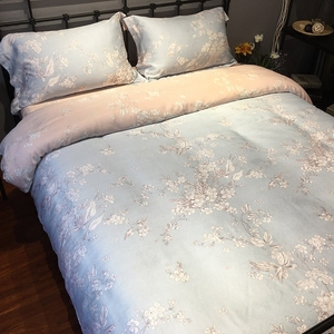 纯双面天丝四件套正品春夏田园床上用品1.5床单被套床笠1.8m床品床单