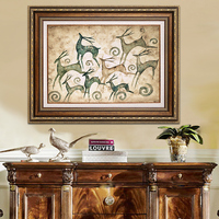 海纯手绘欧式有框画客-框挂画面包房面馆壁画