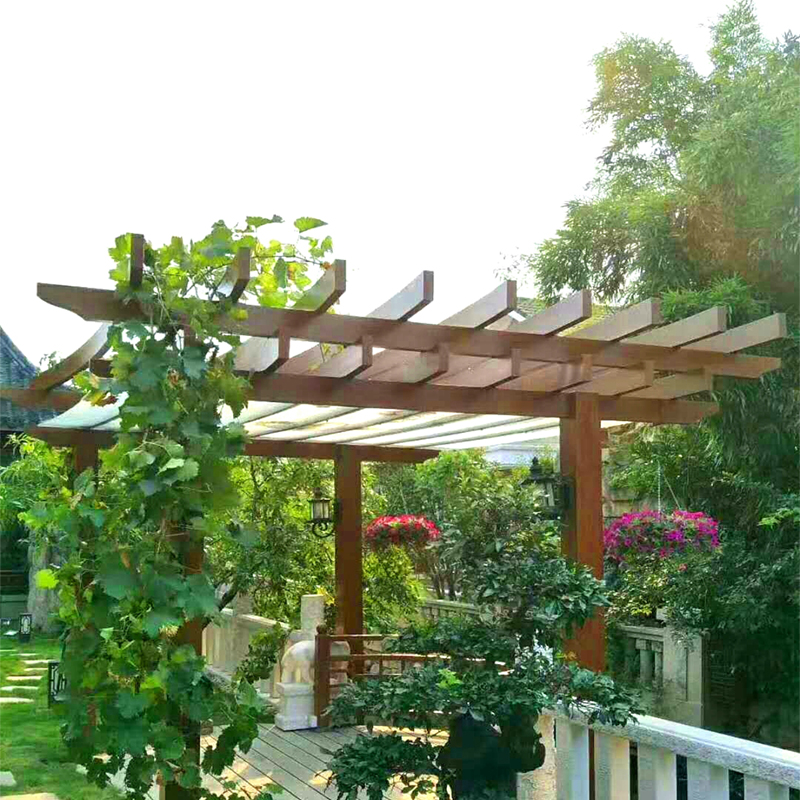 庭院装饰户外花园设计防腐木铝合金葡萄架花架廊架爬藤架长廊架