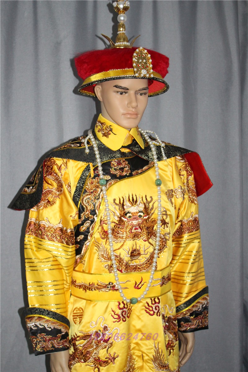 刺绣龙袍 皇帝服装 清代龙袍 清朝服饰 演出龙袍 清朝皇帝龙袍