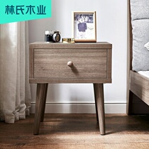 Bedroom simple small mini bedside table Nordic style ins light luxury solid wood wood cabinet corner cabinet EN1B