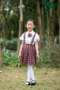 深圳校服 莎臣豹 小学女夏礼服(套装上衣裙子领花)校服