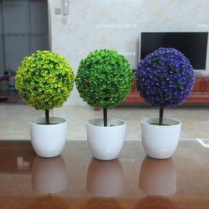 仿真植物小盆栽 假花小树草球盆景 家居客厅桌面装饰品小摆件包邮仿真盆景