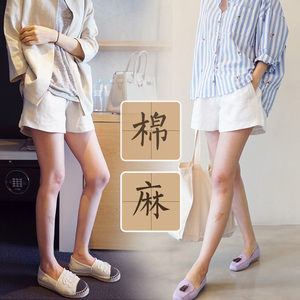 棉麻孕妇短裤夏外穿宽松大码裤子托腹裤阔腿打底裤薄款孕妇装夏装孕妇裤外穿