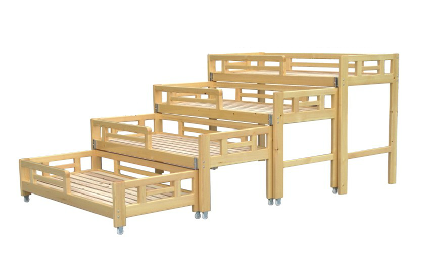 幼儿园专用床儿童床樟子松实木床抽屉床四层五层推拉床宝宝床