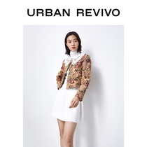 预售UR2020冬季新品青春女装时尚复古印花外套夹克YL37S1EN2001