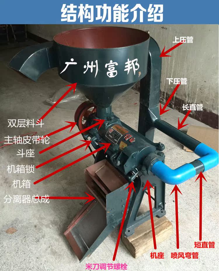 大型喷风式碾米机 多功能商用稻谷玉米脱壳机米糠分离精米机