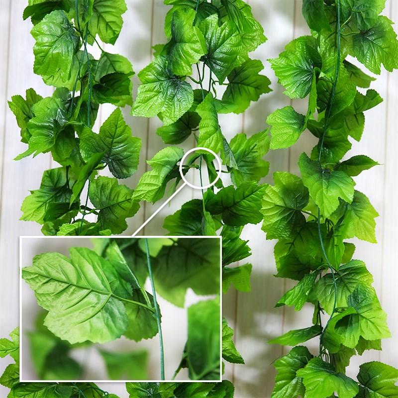 屋顶花草吊顶装修装饰品餐厅叶子葡萄叶饭店藤蔓管子假花房顶管道图片