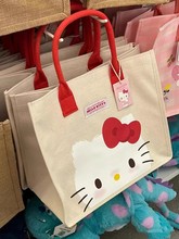 三丽鸥HelloKitty2024新款卡通手提包帆布印花凯蒂猫女购物袋