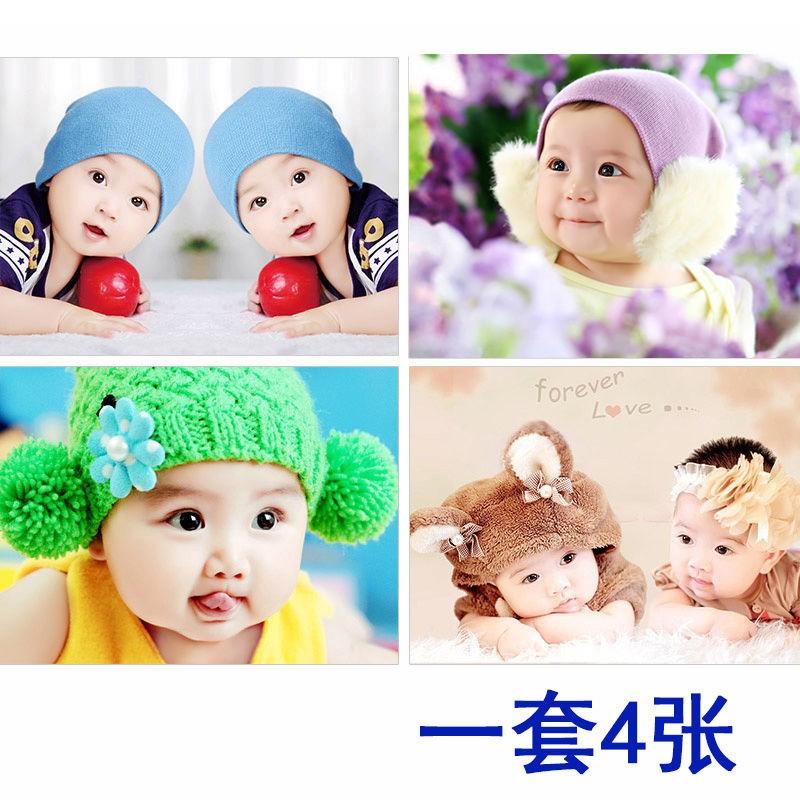 双胞胎宝宝海报照片宝宝画报漂亮可爱男婴儿画像孕妇备孕胎教图片
