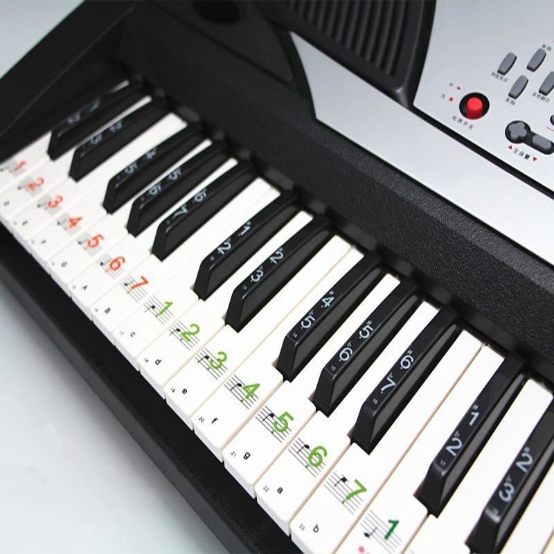 手风琴键盘图钢琴键盘贴纸88键61键透明钢琴贴电子琴按键&hellip