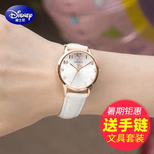 迪士尼手表女孩中学生儿童少女童韩版简约防水石英表潮流女士女表儿童手表