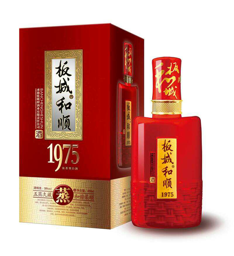 承德板城1975红瓶和顺38度450ml×4瓶装 婚庆用酒