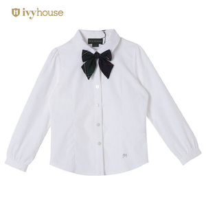 ivyhouse常春藤童装女童长袖衬衫 儿童春秋经典校园款正式衬衣儿童衬衫