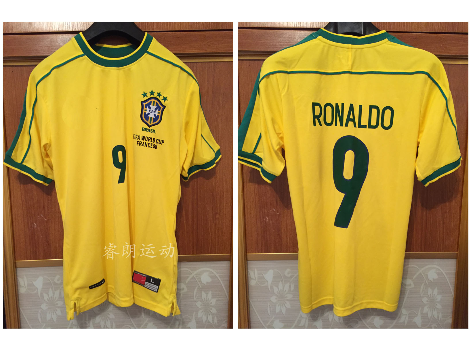 1998巴西复古球衣罗纳尔多里瓦尔多卡卡小罗卡洛斯卡福足球服