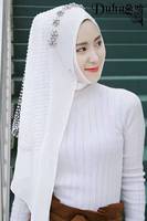 朵哈新款穆斯林头巾纯手工时尚纱巾简单款回族
