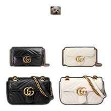 Компенсация Gucci Gucci Gucci Gucci сумка GGmarmont ретро - золотой логотип цепочка одноплечая сумка